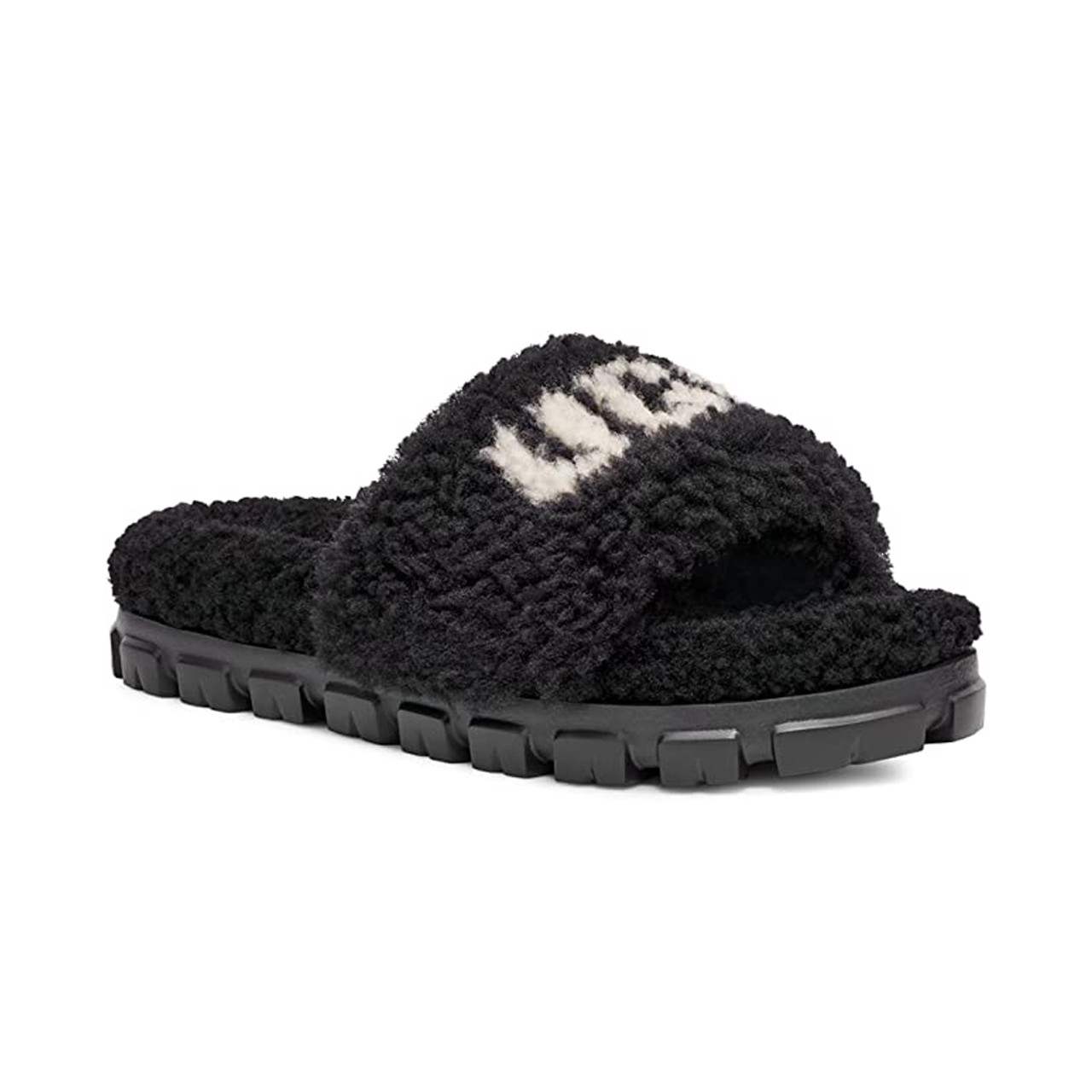 UGG Women's Cozetta Curly Graphic Slipper Black