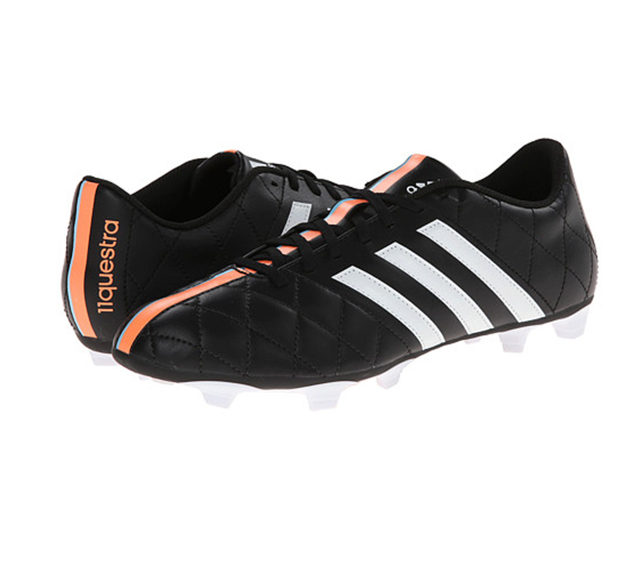 Adidas Men's 11Questra FG Soccer Cleat Black/Flash Orange