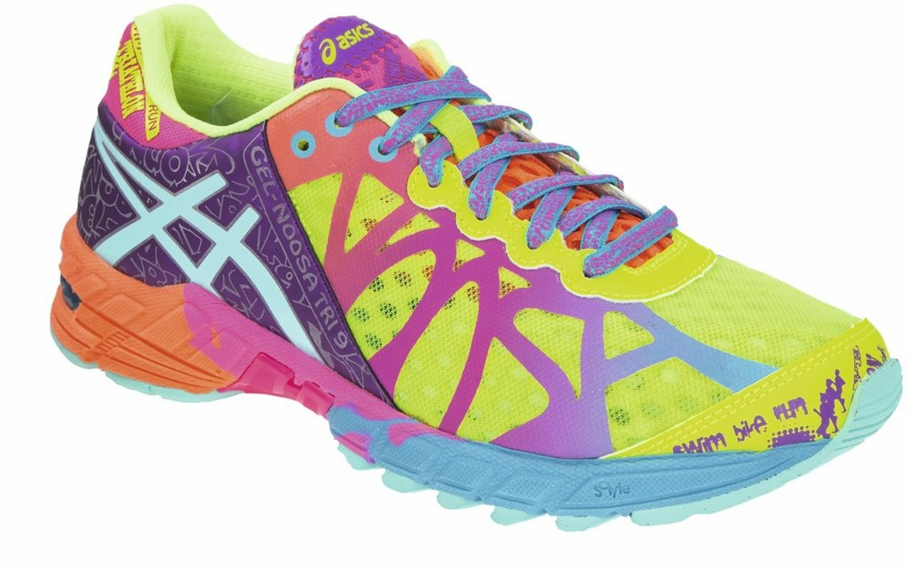 Asics Gel Noosa Tri 9 Flash Yellow/Turquoise/Berry Ladies Running Shoes - Flash Yellow/Turquoise/Berry | Discount Asics Athletic & More - Shoolu.com | Shoolu.com