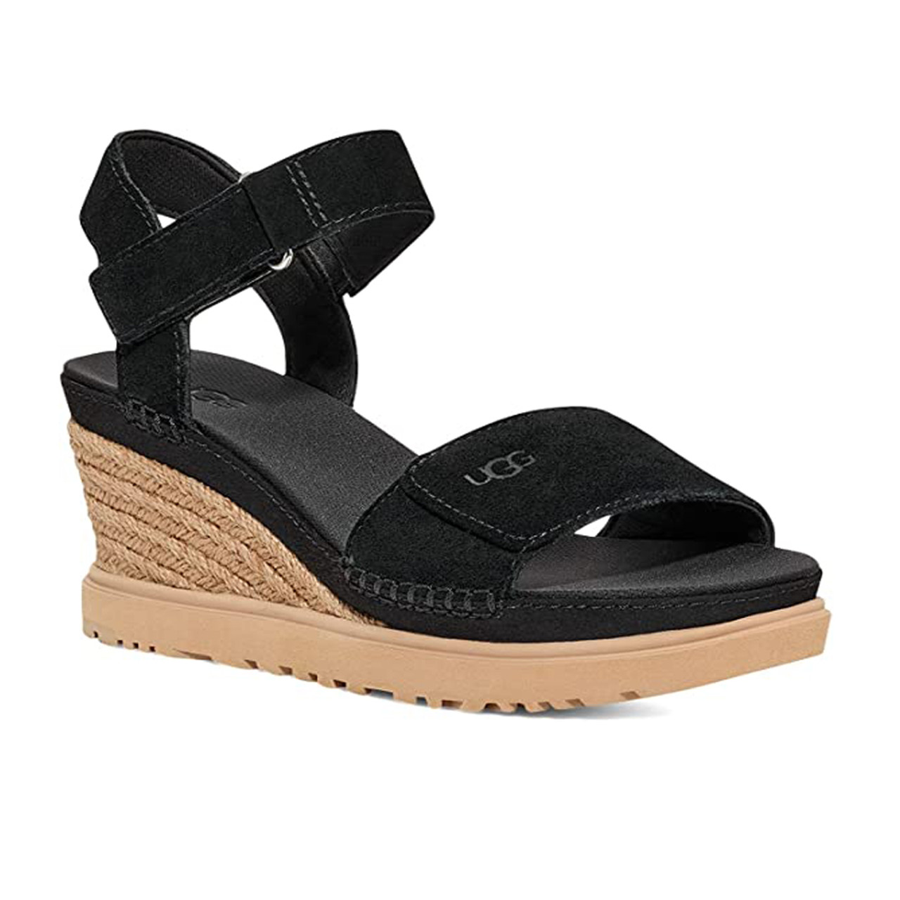 UGG Women's Ileana Strap Wedge Sandal - Black | Discount UGG Ladies ...