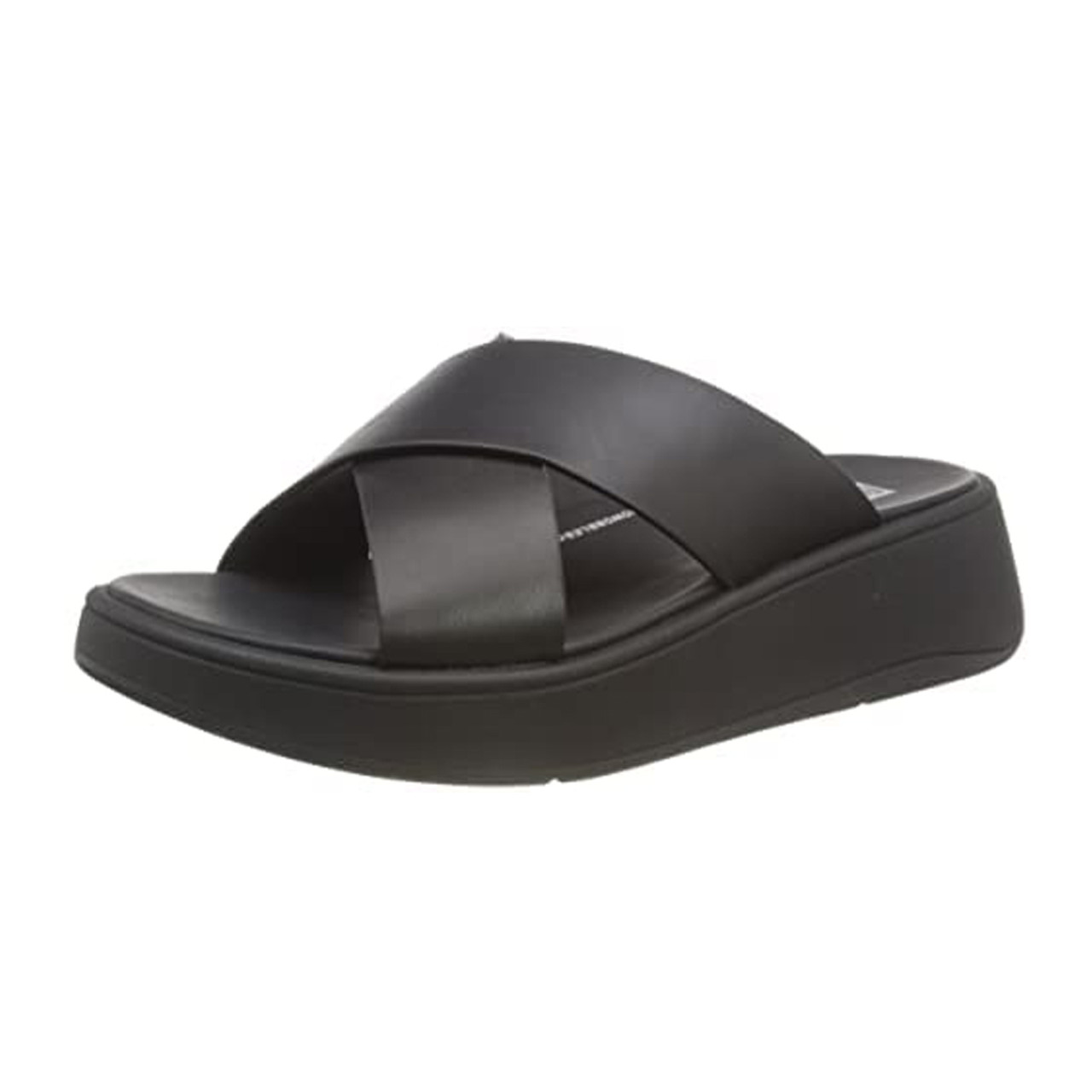 Amazon.com | FitFlop Surff Adjustable Leather Back-Strap Sandals - Women's,  All Black 9 M | Flip-Flops