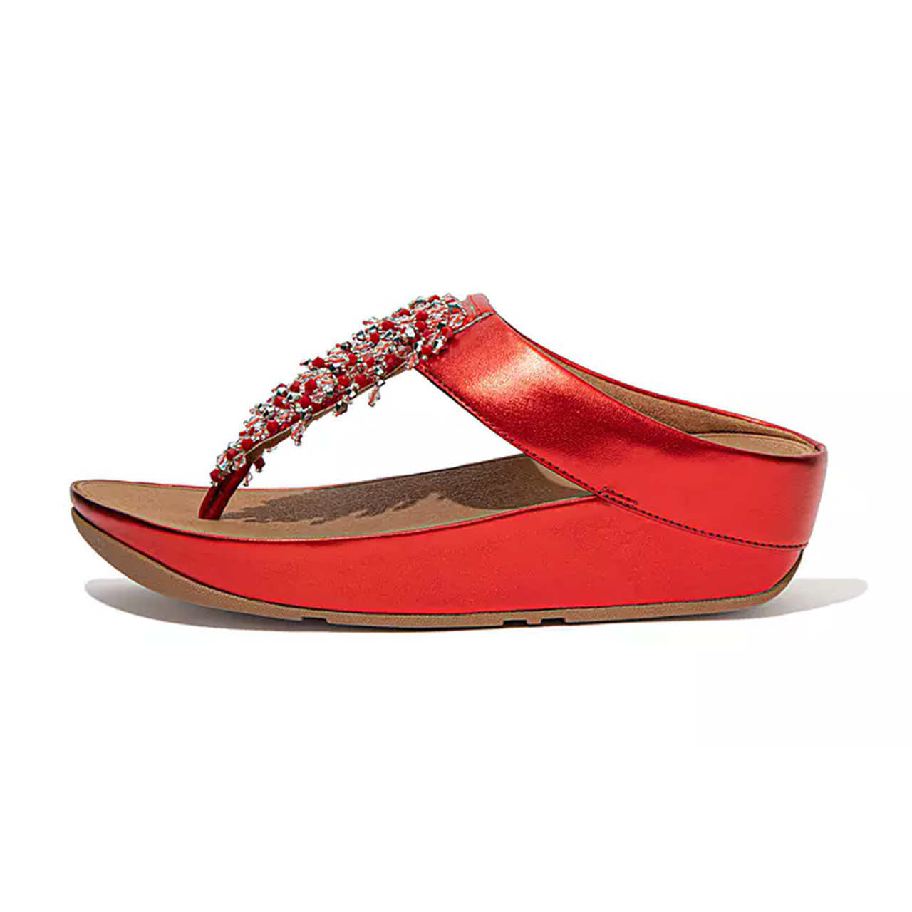 Fitflop Women s Rumba Beaded Toe Post Sandal Red Discount