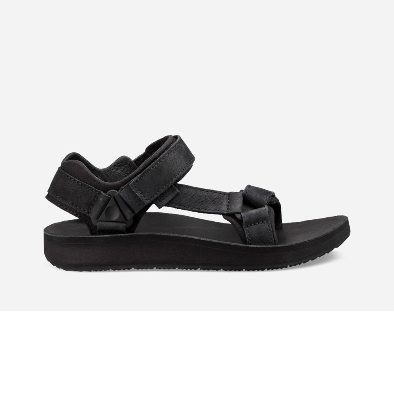 black leather teva sandals