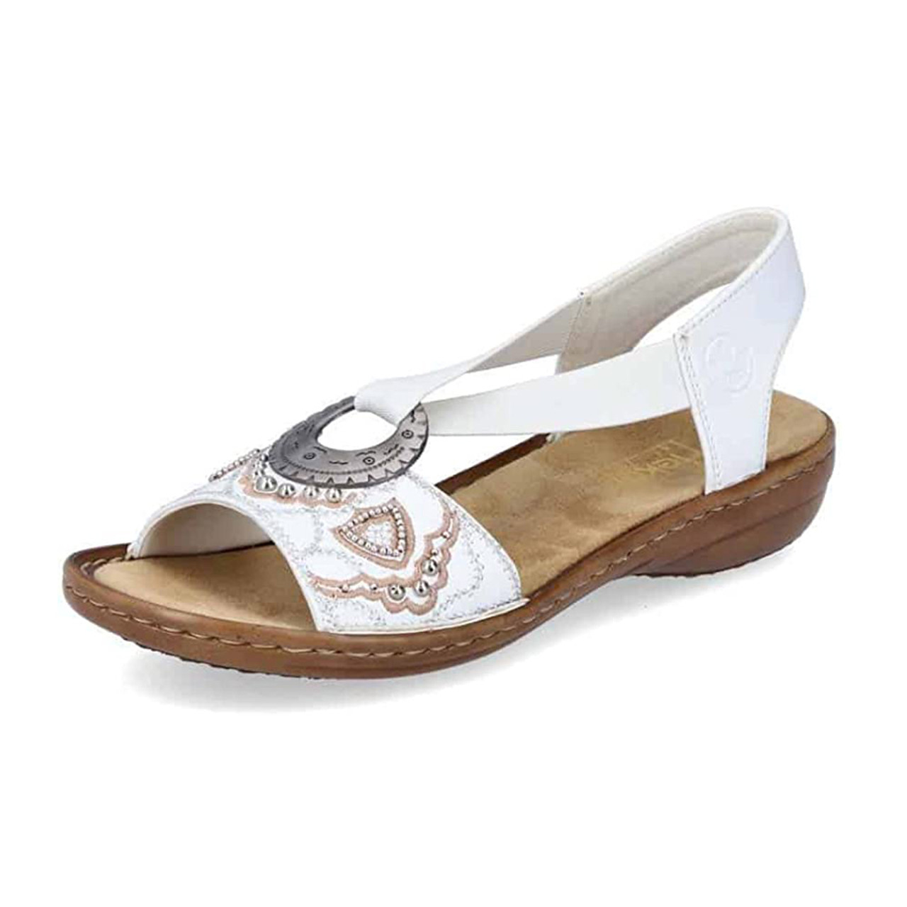 Render gennemførlig Arashigaoka Rieker Women's 608B9-80 Sandal - White | Discount Rieker Ladies Sandals &  More - Shoolu.com | Shoolu.com