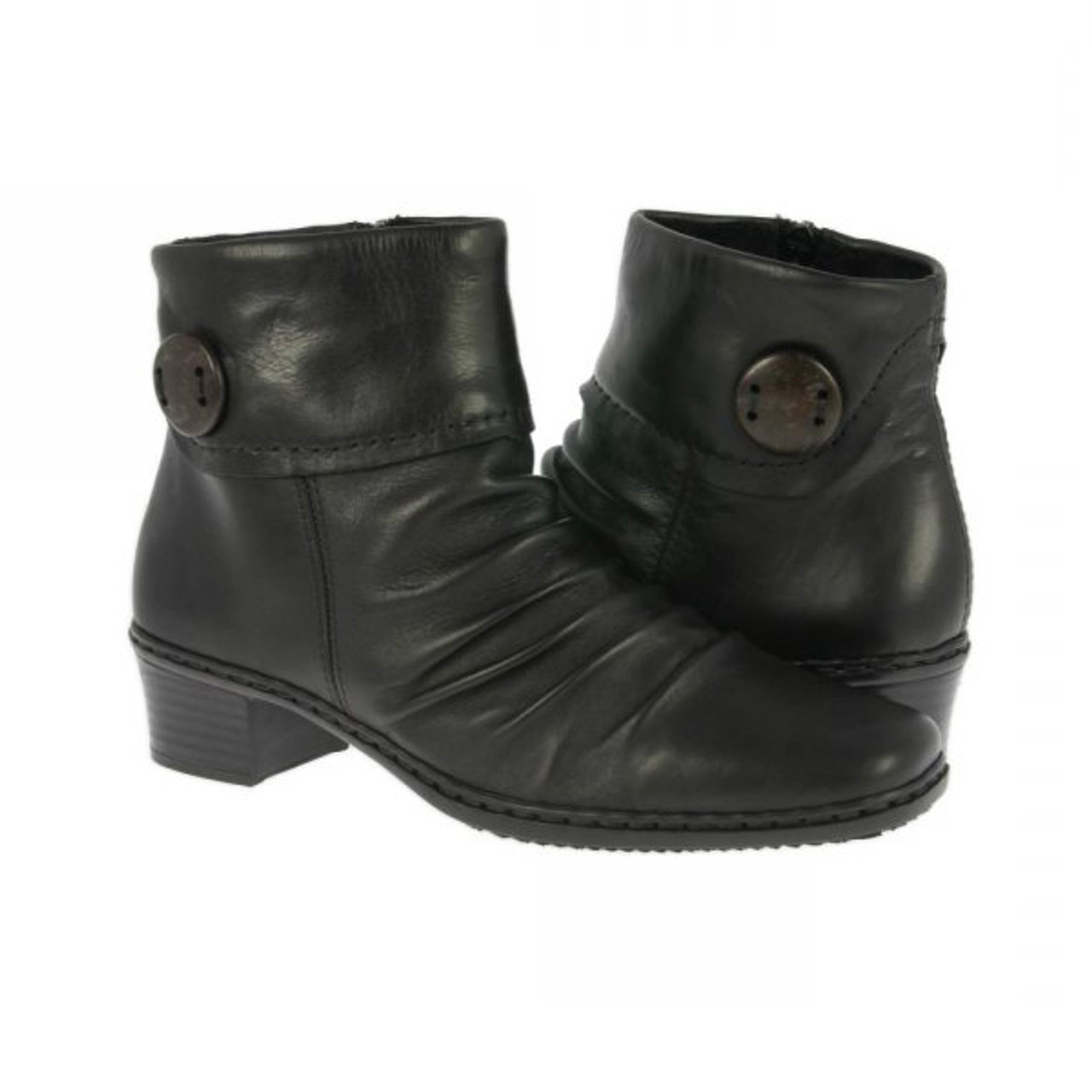 Rædsel noget Ged Rieker Kendra 63 Black Ladies Ankle Boot - Black | Discount Rieker Ladies  Boots & More - Shoolu.com | Shoolu.com