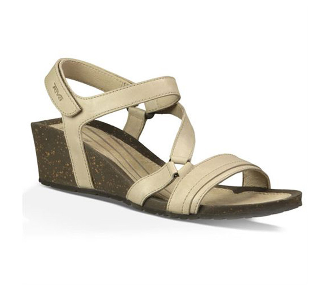 Teva Women s Cabrillo Crossover Wedge Sandal Beige Discount