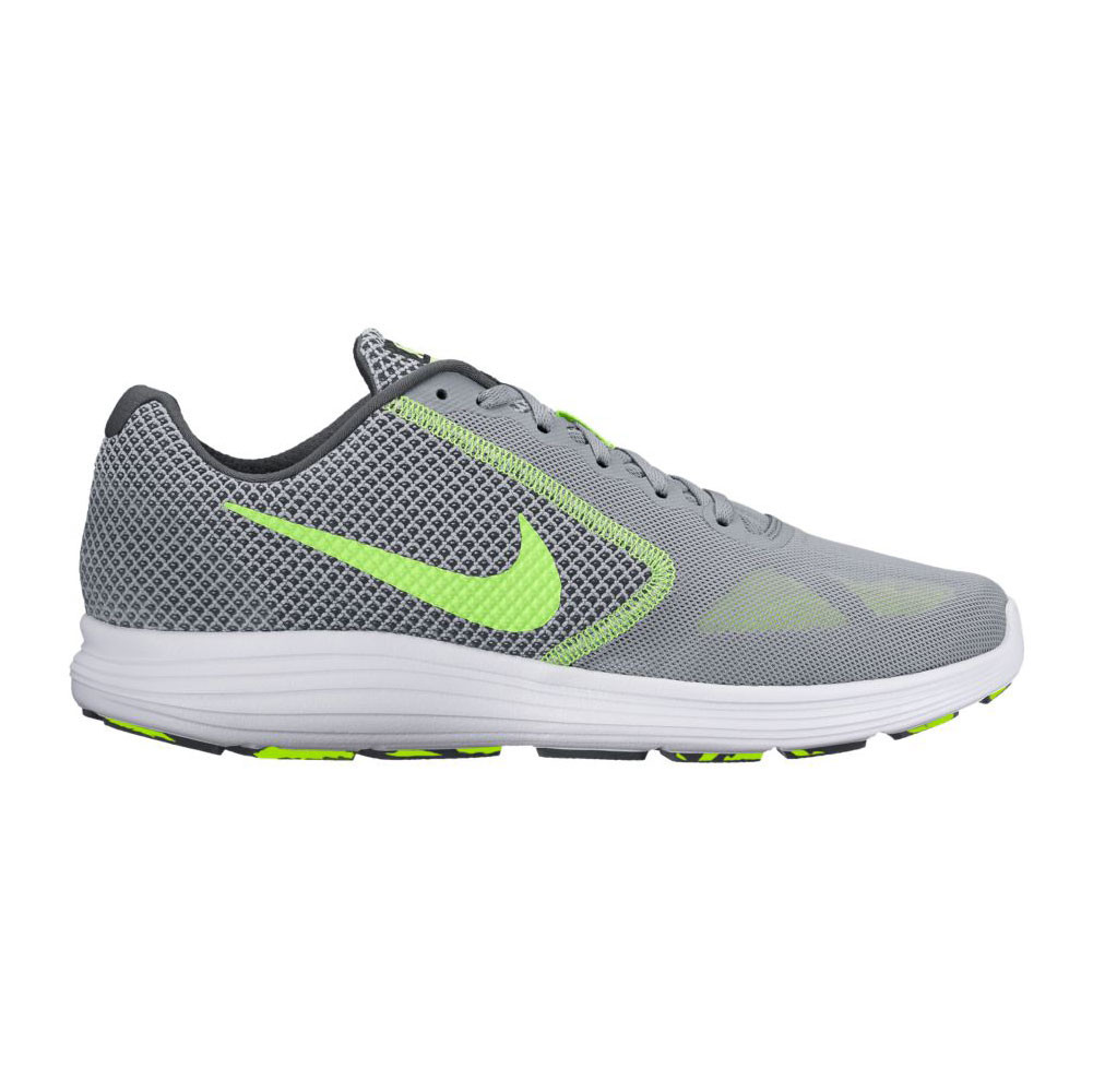 nike men's revolution 3 grey running shoes