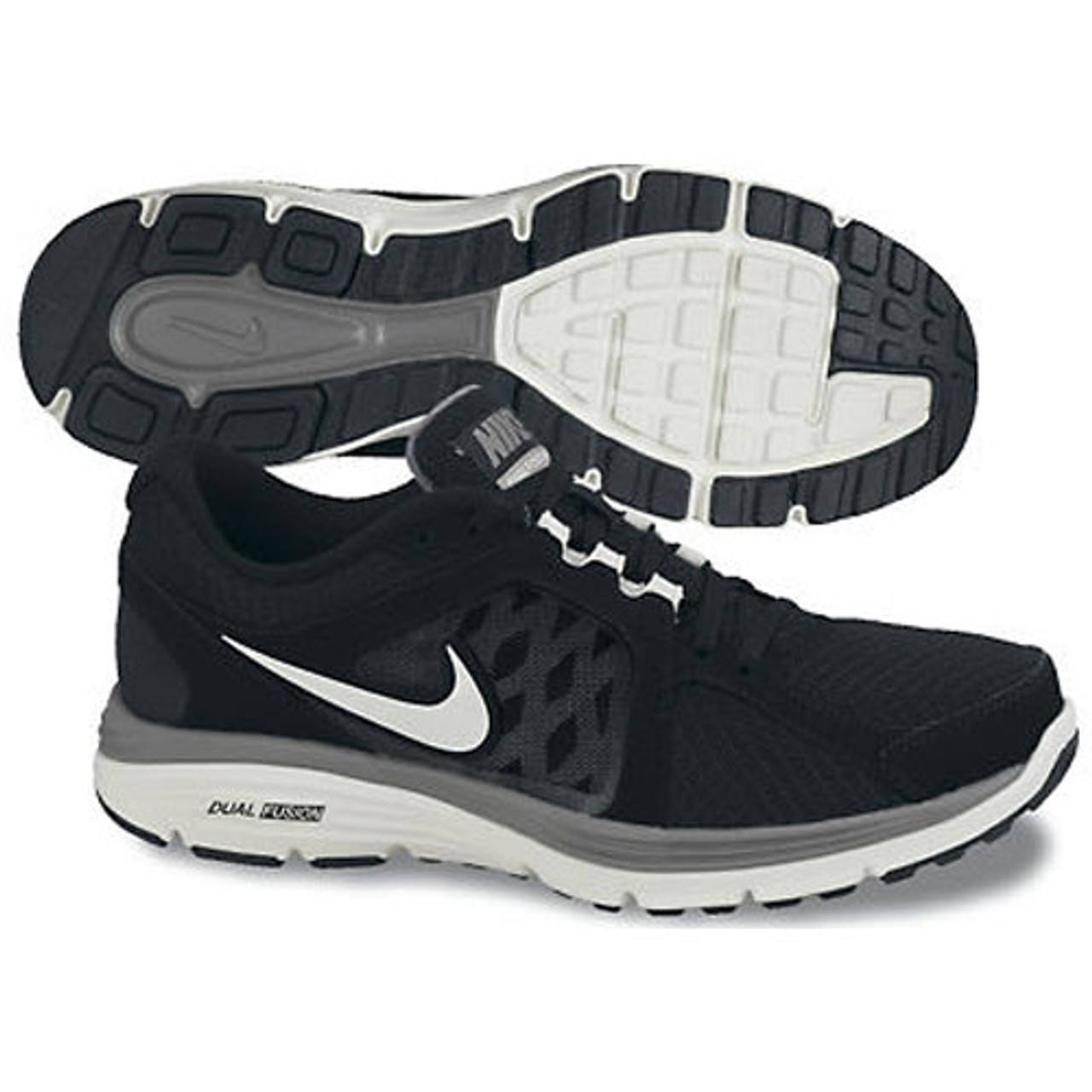 Nike Dual Fusion Run Black/White - | Discount Nike Men's Athletic More - Shoolu.com |