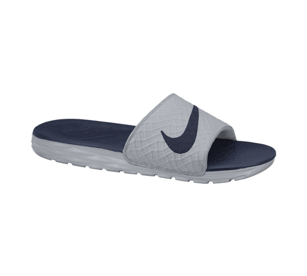 Nike Men's Benassi Solarsoft Slide Wolf Grey/Navy