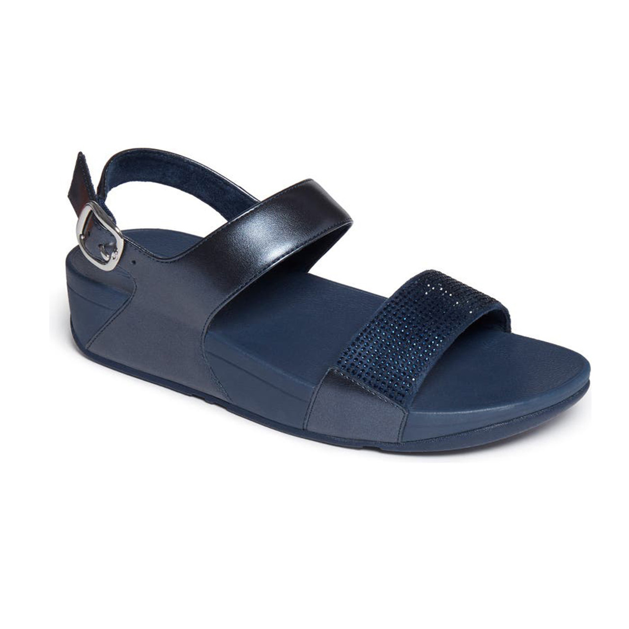 Fitflop Women's LULU Crystal Embellished Back-Strap Sandal Midnight Navy