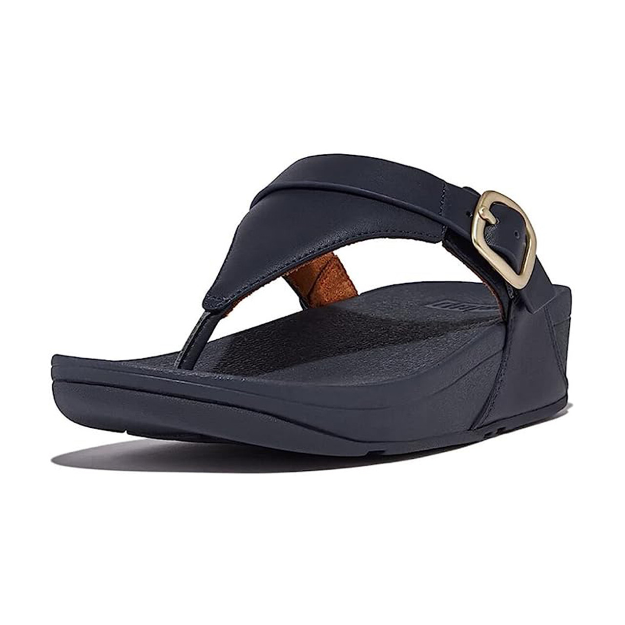 FitFlop Women's Lulu Adjustable Leather Toe-Post Sandal - Blue