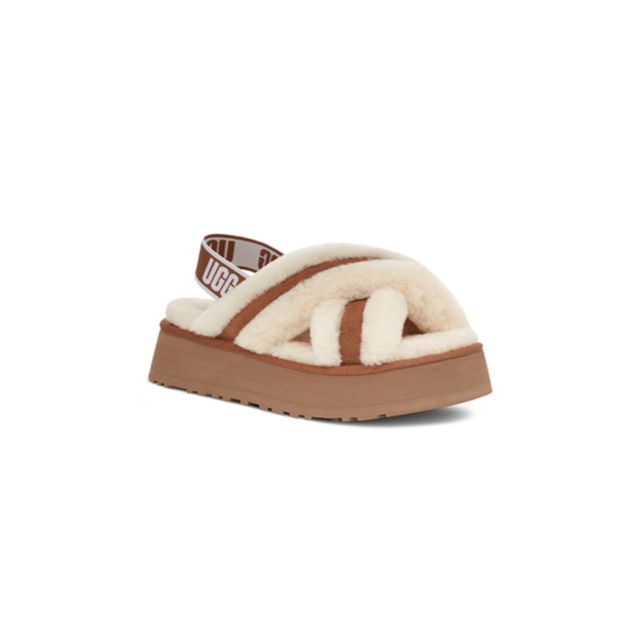 UGG Women's Disco Cross Slide Sandal Chestnut