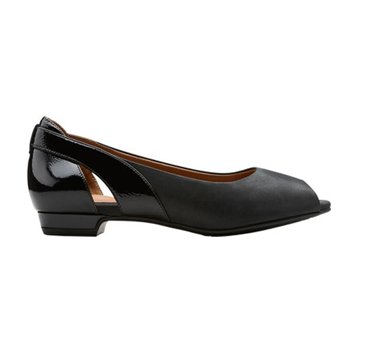 Clarks open sales toe flats