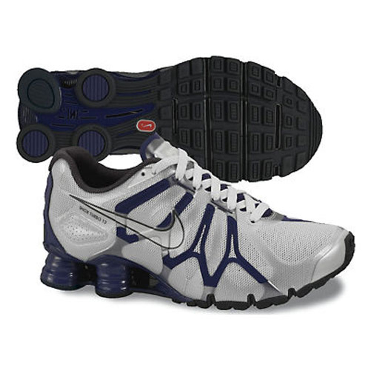 Nike Shox Turbo + 13 Silver/Blue - | Discount Nike Ladies Athletic & More - Shoolu.com
