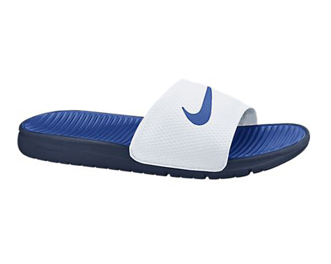 Anormal por inadvertencia romano Nike Men's Benassi Solarsoft Slide Sandal - Blue | Discount Nike Men's  Sandals & More - Shoolu.com | Shoolu.com