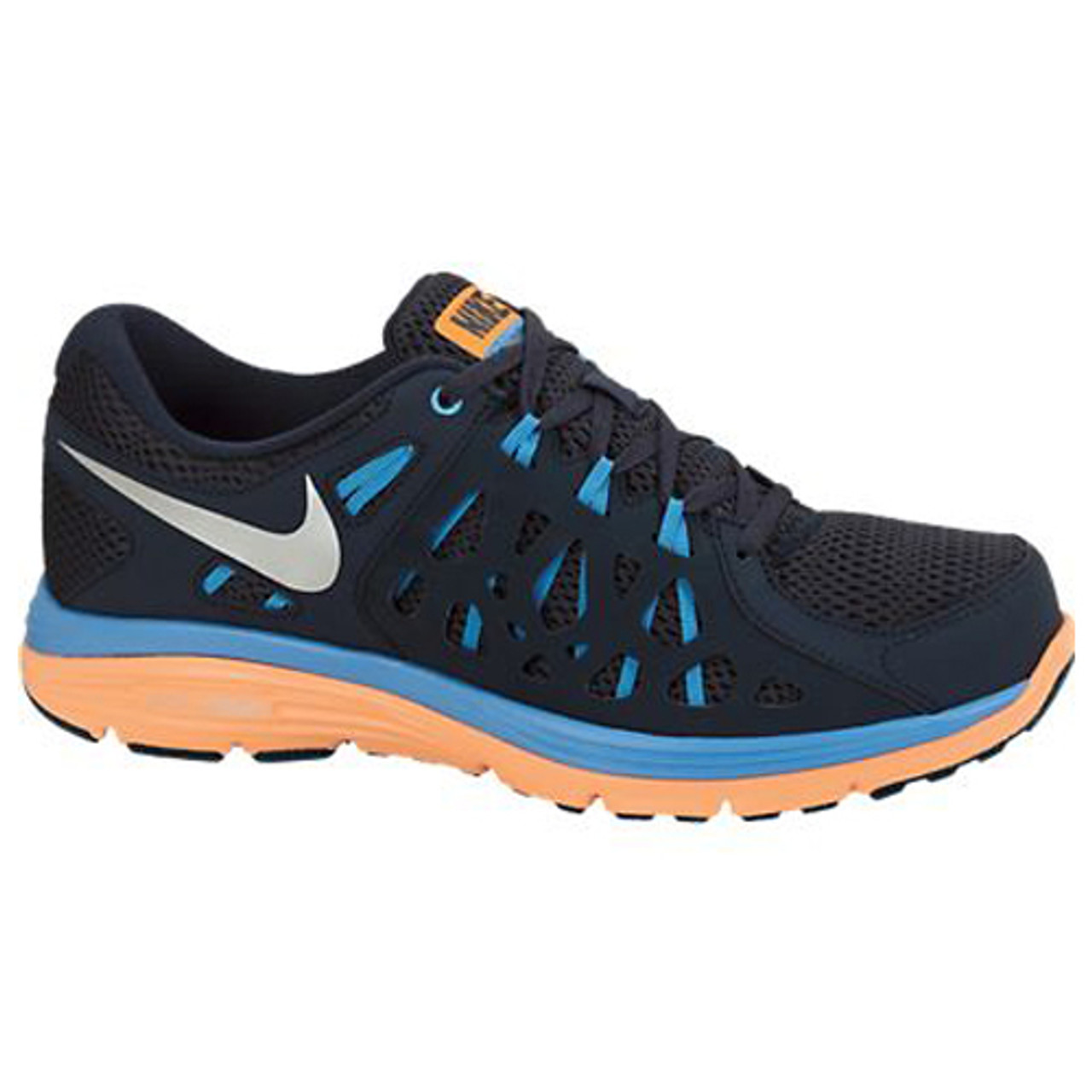 Nike Dual Fusion Run 2 Navy/Orange Mens Running - Armory Navy/Blue Hero/Orange/Silver | Discount Nike Men's Athletic & More - Shoolu.com Shoolu.com