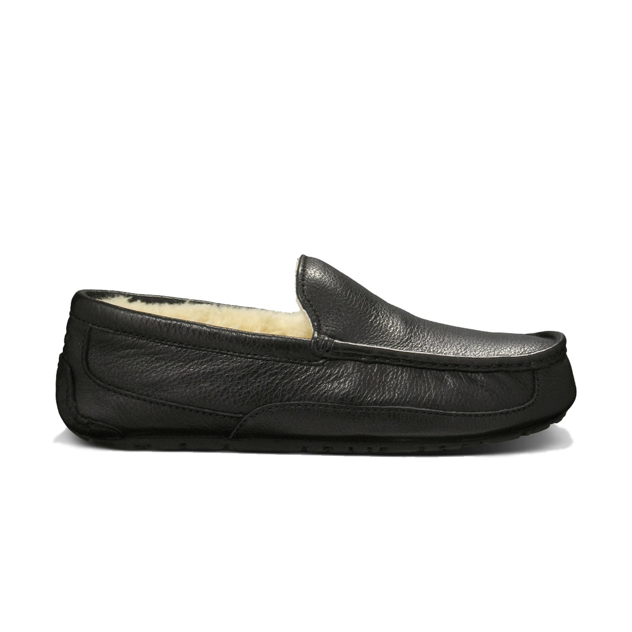 UGG Ascot Slipper Black Leather Mens 