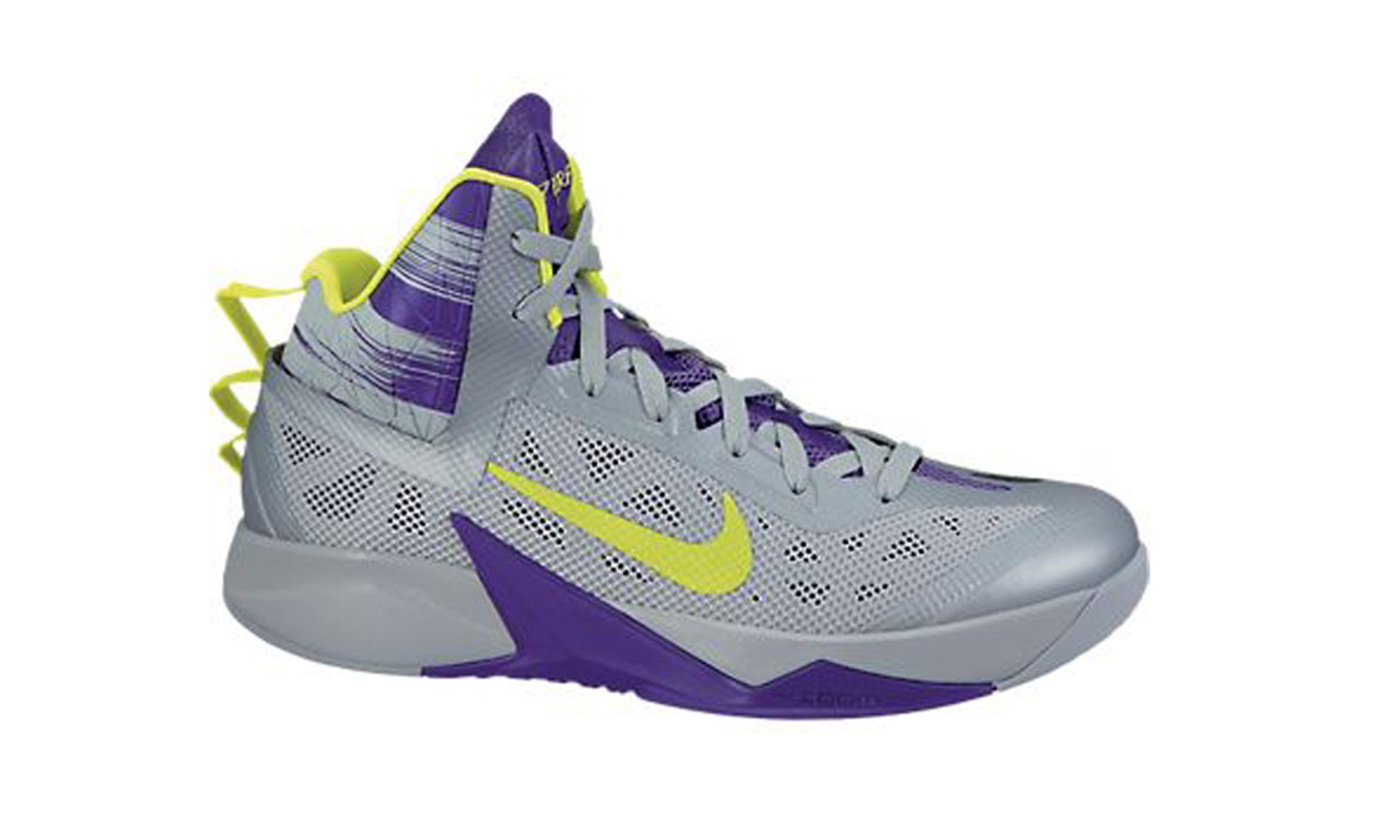 Nike Zoom Hyperfuse 2013 Grey/Purple Basketball - Wolf Grey/Court Purple/Volt | Discount Nike Men's Athletic & - Shoolu.com |