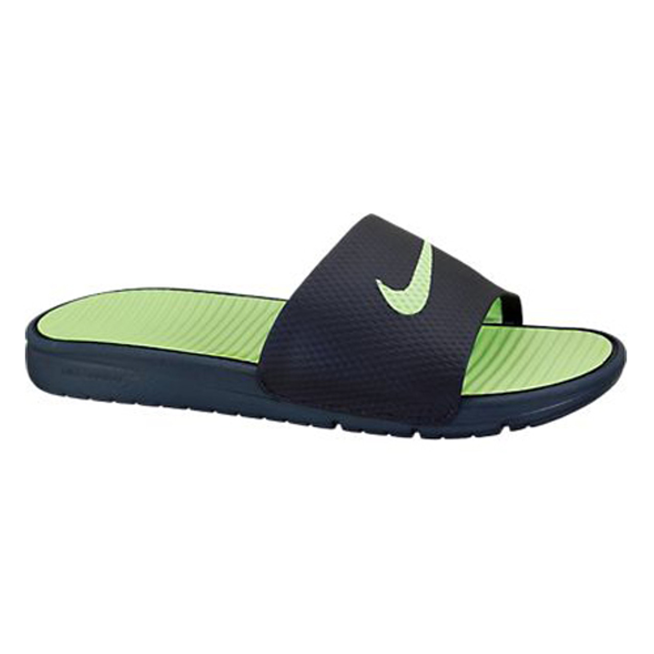 Rejse Turbine forholdsord Nike Benassi Solarsoft Slide Navy/Lime Mens Sport Sandals - | Discount Nike  Men's Sandals & More - Shoolu.com | Shoolu.com