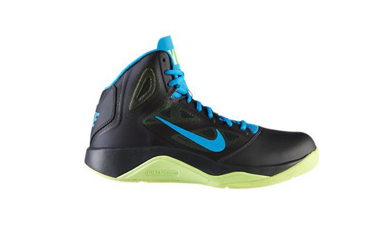 Nike Dual Fusion BB II Black Blue Mens Basketball Shoes