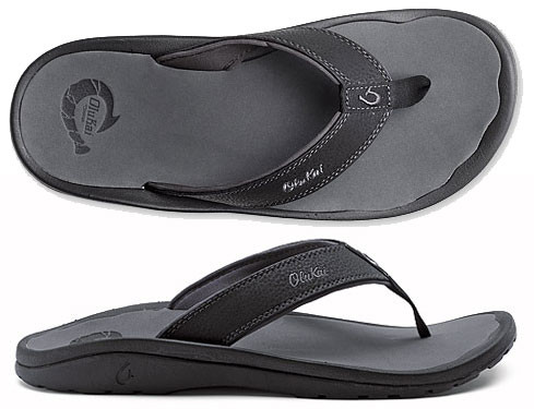 olukai black sandals