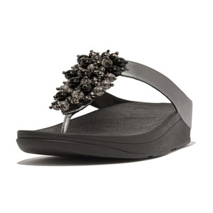 Fitflop Women's Fino Bauble Bead Toe-Post Sandal Pewter Black | Fitflop HI9-B06 Pewter Black Fitflop Women's Fino Bauble Bead Toe-Post Sandal Pewter Black | Fitflop HI9-B06 Pewter Black