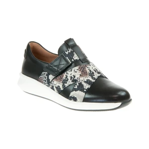 Clarks Women's Un Rio Strap Sneaker Black Combi | Clarks 58612 Black Combi