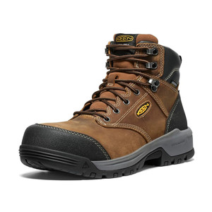 KEEN Utility Men's Evanston 6" WP Carbon Fiber Toe Boot Bison/Black | KEEN 1029149 Bison/Black