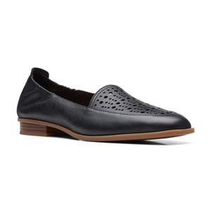 Clarks Women's Sarafyna Sky Loafer Black Leather | Clarks 71046 Black Leather