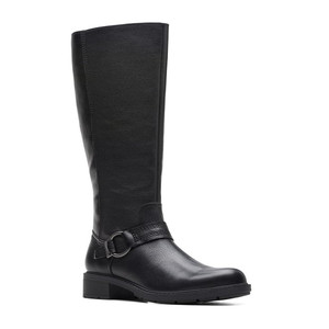 Clarks Women's Hearth Rae Boot Black Leather | Clarks 75565 Black Leather