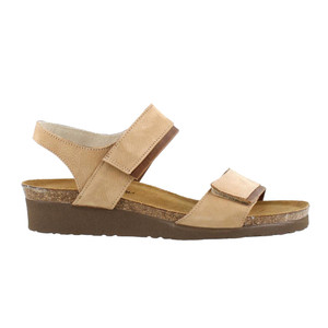 Naot Women's Aisha Wide 3-Strap Sandal Nude/Saddle | Naot 7308 SFK Nude/Saddle