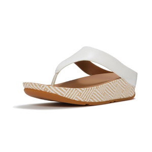 Fitflop Women's Lulu Lux Graphic-Weave Leather Toe-Post Sandals Urban White | Fitflop A4Q-194 Urban White