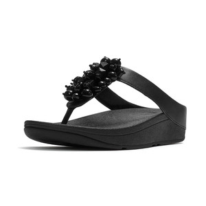 Fitflop Women's Fino Bead-Cluster Toe-Post Sandals Black | Fitflop A2D-001 Black