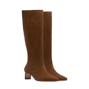 Clarks Women's Edina Tall Boot Walnut Suede | Clarks 82931 Walnut