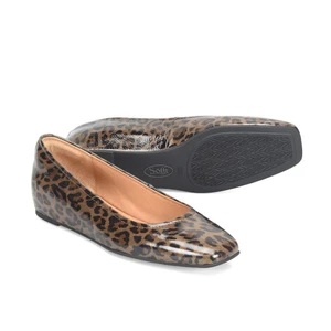 Sofft Women's Poppy Flat Taupe Animal Print | Sofft SF0119618 Taupe