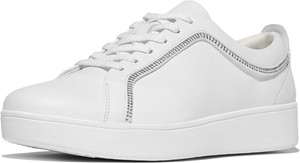 Fitflop Women's Rally Crystal-Trim Leather Sneakers Urban White | Fitflop E4H-194 Urban White