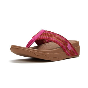 Fitflop Women's Surfa Strip-Webbing Toe-Post Sandals Fuchsia Rush Mix | Fitflop A6C-D98 Fuchsia Rush Mix