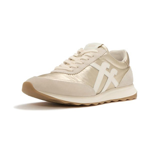 Fitflop Women's Retro-Q FF Metallic-Fabric/Suede Sneakers Platino | Fitflop A5Q-675 Platino
