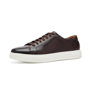 Clarks Men's Goswell Tie Sneaker Brown Leather | Clarks 86560 Brown