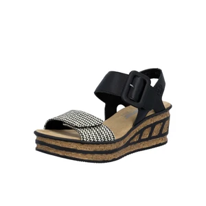 Rieker Women's 68172-00 Rose 72 Sandal Schwarz-Crema/Schwarz | Rieker 68172-00 Schwarz-Crema