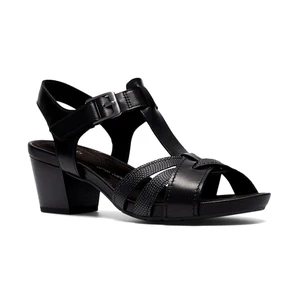 Clarks Women's Kymber Glow Sandal Black Leather | Clarks 85968 Black Leather