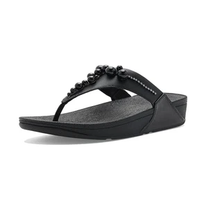 Fitflop Women's Lulu Beaded Toe-Post Sandals All Black | Fitflop A9P-090 All Black