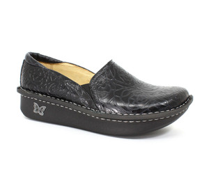 Alegria Women's Debra Clog Black Embossed Rose | Alegria DEB 531 Black Rose