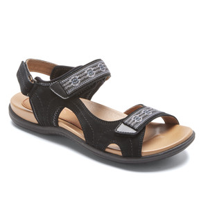 Cobb Hill Women's Rubey Webbing Sandal Black Nubuck | Cobb Hill CI4357 Black Nubuck