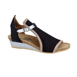 Naot Women's Fiona Wedge Sandal Black Velvet/Khaki | Naot 5042 NIY Black Velvet Naot Women's Fiona Wedge Sandal Black Velvet/Khaki | Naot 5042 NIY Black Velvet