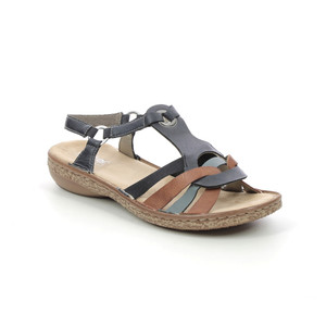 Rieker Women's Regina 57 Sandal Blue Combination | Rieker 62857-14 Blue Comb