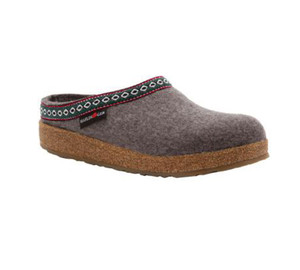 Haflinger Men's GZ14 Clog Grey/Brown Sole | Haflinger GZ14 Grey/Brown Sole