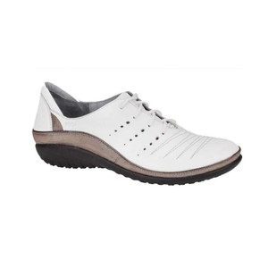 Naot Women's Kumara Lace Up Shoe White/Silver Threads Leather | Naot 11450 W1Z White/Silver