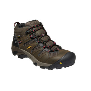 Keen Men's Lansing Mid WP Steel Toe Work Boot Cascade Brown/Brindle | Keen 1022098 Brown/Brindle