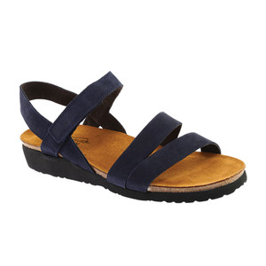 Naot Footwear Women's Kayla Wide Sandal Navy Velvet Nubuck | Naot 7303 D74 Navy Velvet Nubuck